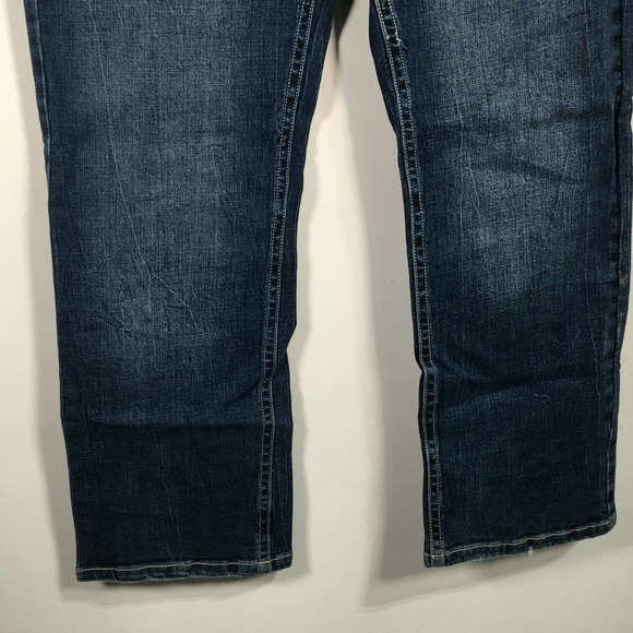T.K. Axel Slim Bootcut Stretch Denim Jean, Men's Size 36 x 32 - Blue - Picture 6 of 10